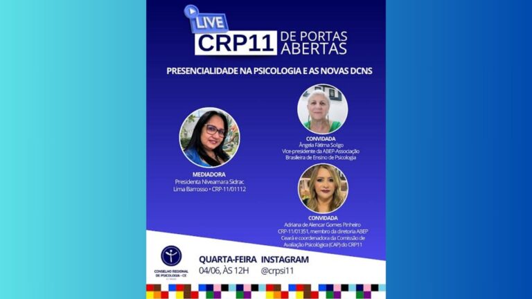 Formação em Psicologia e novas DCNs são tema de live do CRP11 nesta quarta-feira (04)