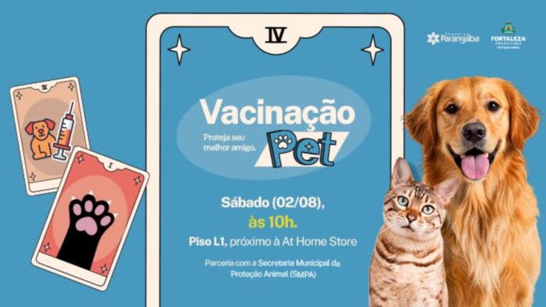 Shopping Parangaba realiza vacinação gratuita para pets neste sábado