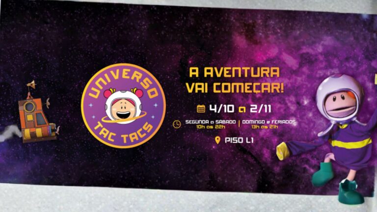 Shopping Parangaba recebe parque da Turma dos Tac Tacs com aventura intergaláctica infantil
