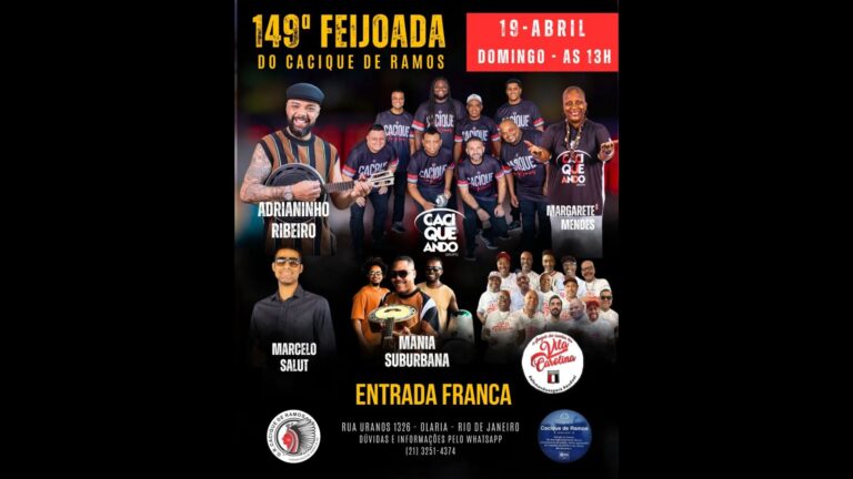 Feijoada do Cacique de Ramos chega à 149ª edição com samba e entrada gratuita